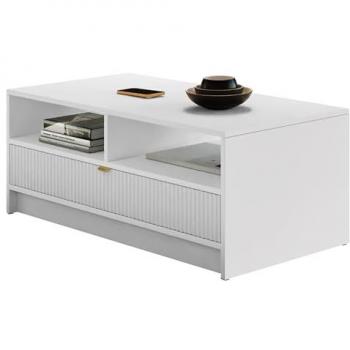 Mesa de centro angular Comfivo J102, 100 x 50 x 40 cm, aglomerado laminado, color blanco