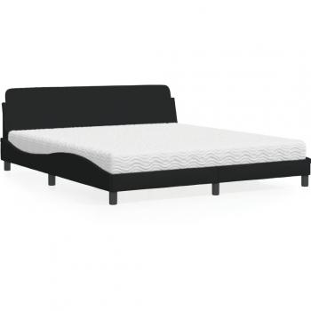 Cama con colchón negro 180x200 cm en tela Vidaxl