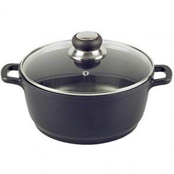 Cacerola de Aluminio Delta de 24 cm con Tapa de Cristal, apta para Inducción
