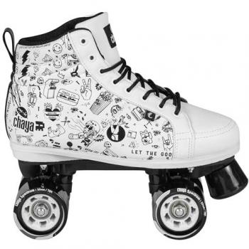 Chaya Patines 4 Ruedas Sketch Blanco Mujer Adulto - Patines de cuatro ruedas para mujer, color blanco, diseño moderno, ideales para uso recreativo y urbano, con bota cómoda y suela resistente