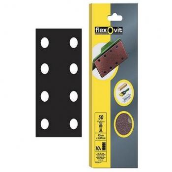 Flexovit 63642526330 Hojas Cortadas de Papel Lija, A203, Grueso Grano, 50 Tamaño Grano, 93 mm A x 230 mm L, Set de 10