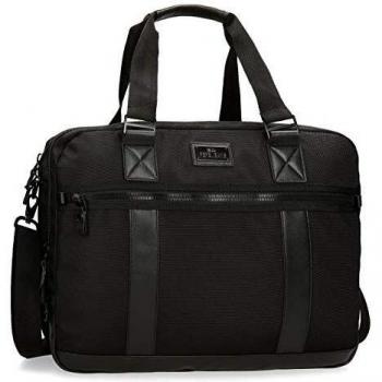 Pepe Jeans Allblack Carteron Adaptable para Portátil 15,6 Negro 42x33x11 cms Poliéster