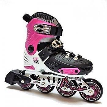 KRF Freeskate First - Patines en línea para Mujer, Color Negro/Rosa, Talla L
