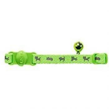 HUNTER Collar de Gato Neón Nailon Verde, Tapa de Seguridad