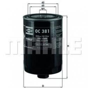 Filtro de aceite MAHLE ORIGINAL OC 381