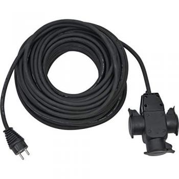 Alargador eléctrico IP44 H07RN-F 3G15 con cabezal de goma de 3 tomas Brennenstuhl