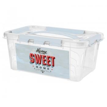 Keeeper Caja de Almacenamiento Organizador Práctico Asa Gris 29x19x12,4 cm