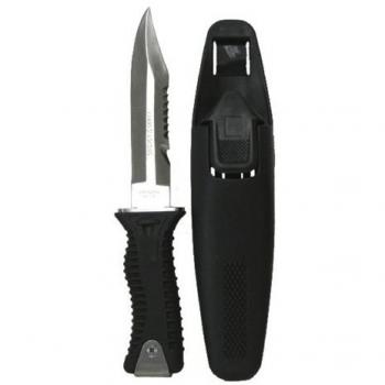 Cuchillo de Buceo Lalizas Diving Dis Negro con hoja de acero inoxidable, empuñadura antideslizante, funda para cinturón y diseño ergonómico
