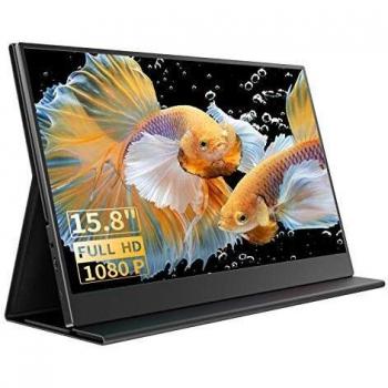 Monitor Portátil, Pantalla IPS de Monitor Externo 1080 FHD de 15,8 Pulgadas con HDMI para Computadora Portátil, PC, MacBook Pro, Xbox, PS4, Android con Función de Tipo C Completo