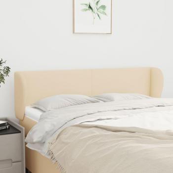 Cabecero de tela color crema 147x23x78/88 cm VidaXL