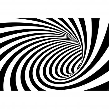 GREAT ART® XXL Póster – Túnel 3D En Blanco Y Negro – Gráfico Arte Matemático Abstracto Efecto Doppler Ilusión Mural Motivo Abstracto Cartel Decoración Y Imagen