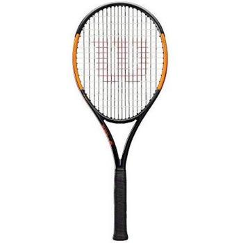Wilson Raqueta de Tenis, Burn 100LS, Unisex, Jugadores intermedios, Gris/Naranja, Tamaño de empuñadura L3