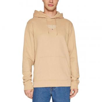 Tommy Hilfiger Beige Cotton Hooded Sweatshirt with Central Pocket - Size S