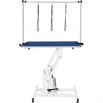 Mesa de Aseo Hidráulica Blanca con Superficie Azul
