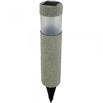 Set de 8 Lámparas Solares con Diseño Símil Piedra IP44 Resistente a la Intemperie para Jardín y Terraza - 20x6cm