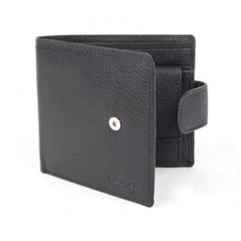Dents Black Pebble Grain Leather RFID Blocking Billfold Wallet - Personalizable