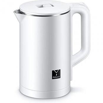 Yabano Hervidor eléctrico con interior de acero inoxidable, 1.7 litros, 1500W, Libre de BPA, Base 360º, color blanco