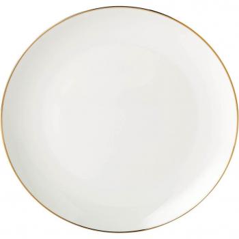 Plato llano de porcelana Bone China con elegante filo dorado - Edición especial El Corte Inglés