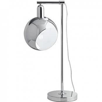 Lámpara de mesa NARCISO de metal cromo, 1 bombilla E27, dimensiones 32x20x58 cm, con esfera orientable