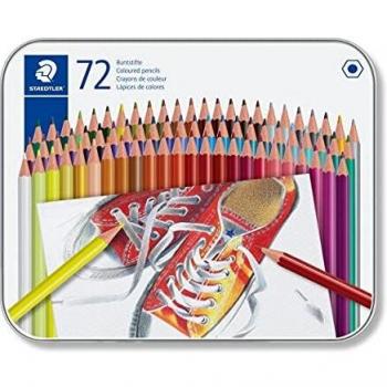 Lápices de Color Hexagonales STAEDTLER, 72 Colores en Estuche Metálico