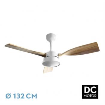 Ventilador DC Estio 24W Blanco/Haya 3 Aspas