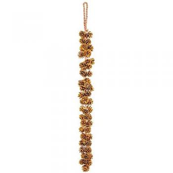 Adorno Navideño Dorado Piñas 110 cm