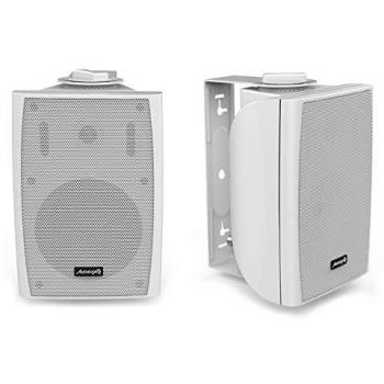 Pareja de Altavoces HiFi Audibax Elipse 5 Blancos - 2 Vías, Potencia de 30W, Soporte de Pared Incluido