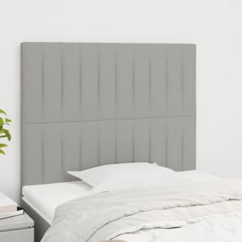 Cabecero de cama 2 piezas de Tela Gris Claro 90x5x78/88 cm