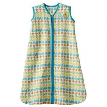 Halo Innovations-Saco de dormir para bebés algodón Small Turquise Striped Animals Print