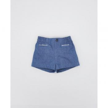Bermuda denim rayas de bebé niño con detalles en bolsillo
