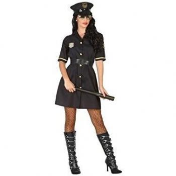 Atosa disfraz oficial policia mujer adulto negro M