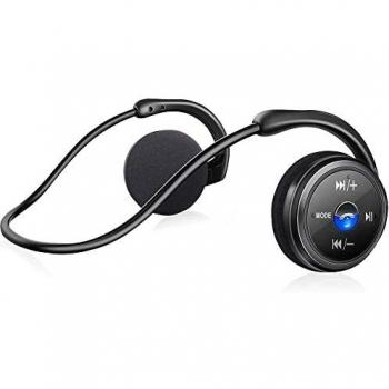 Auriculares Bluetooth Deportivos, Cascos Inalambricos Auriculares Bluetooth Deportivos con Micrófono, Estéreo, 12 Horas de Juego, Soporte Tarjeta TF Jugar y Radio FM, Impermeable Sudor, Senderismo