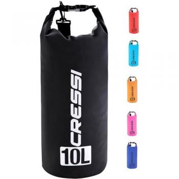 Bolsa Estanca Cressi Dry 10L, PVC negro, impermeable, multiuso, unisex adulto
