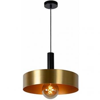 Lámpara colgante retro Giada Ø 40 cm en oro mate y negro E27