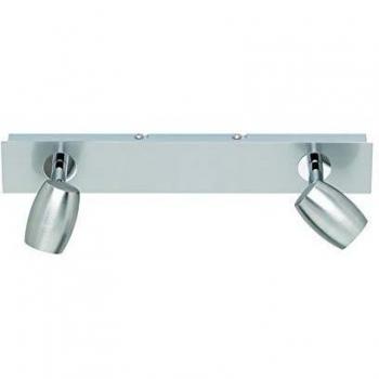 Barra de Focos 2 Luces GU10 Acero Satinado 32 cm Nickel Mate