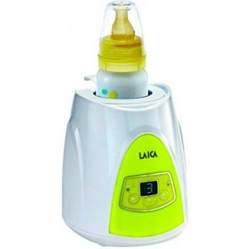 Calentador de biberones Laica BC1004 incluye un porta-botellas y 1 medidor, con display para ajustar el tiempo.