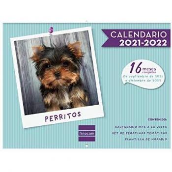 Finocam Calendario de Pared 2021 2022 Mes vista Septiembre 2021, Diciembre 2022 16 meses 300X225 Imágenes 16 meses Perritos Español