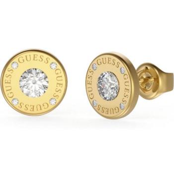 Guess Pendientes Studs Party JUBE02160JWYGT-U para Mujer, Acero Inoxidable Dorado, Diseño Redondo con Circonitas
