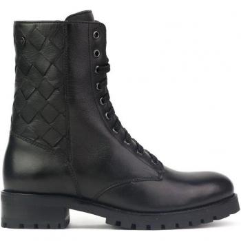 Botines de mujer Kangaroos 207-11 en piel negra con cordones