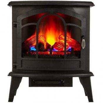 Purline CHE-390 Chimenea Eléctrica de Suelo Estilo Tradicional con Efecto Fuego 3D y Mando a Distancia, 2000W