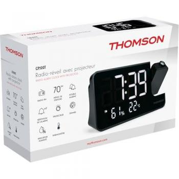 Radio Despertador Proyector THOMSON CP100T - FM, Temperatura, Humedad, Doble Alarma, USB-C, Alimentación 230V