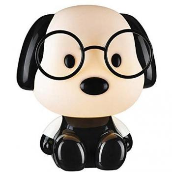 Lámpara de Mesa Infantil Decorativa Perro Negro y Blanco