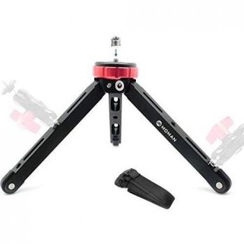 Moman Tripode de Mesa para Camara Reflex, Mini Tripode dslr con Rosca 1/4 y 3/8, Tripode para Gimbal Estabilizador de 3 Ejes, Tripode Pequeño Camara Reflex con Carga Máxima de 80 kg, Material Aluminio