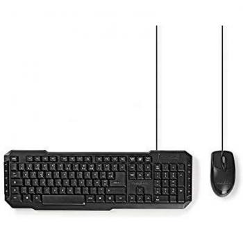NEDIS Ratón y Teclado Conjunto Set de Ratón y Teclado con Cable | Ratón de 800 PPP | Internacional para EE. UU. French 1.5 m