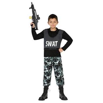 Disfraz de Policía SWAT para Niños - 10/12 Años - Negro (2 Piezas)