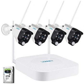 Sistema inalámbrico Todo en uno Tonton HD 1080P para cámaras de Seguridad, grabadora NVR 8CH con Monitor LCD de 10.1y HDD de 1TB, 4PCS 1080P 2.0 MP Cámaras IP