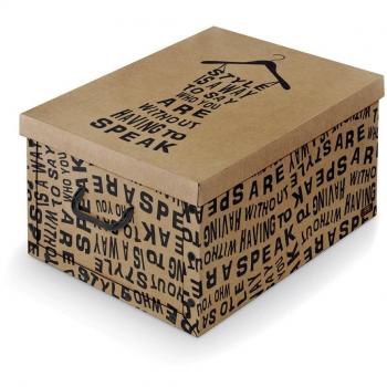 Domopak Living 8001410072504 Caja de con Asas Kraft, Papel cartón, marrón, 50 x 39 x 24 cm