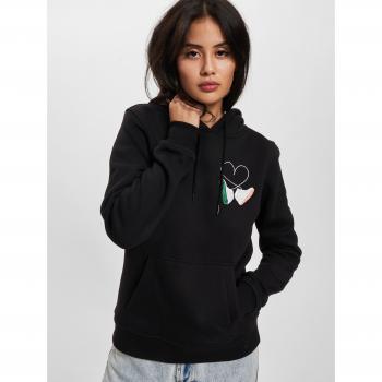 Mister Tee Women's Kicks Love Embroidered Hoodie Black L