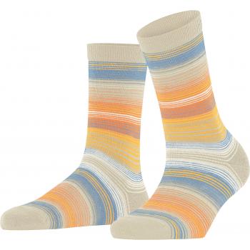 Burlington Women's Stripe Cotton Socks - Beige, Size 3.5-7