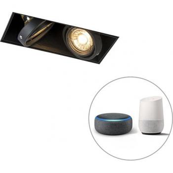 Foco empotrado negro inteligente 2 bombillas Wifi GU10 sin marco - ONEON 2